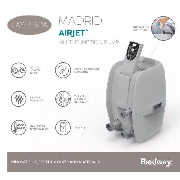 ⁦דגם 2022 - ג'קוזי מתנפח BESTWAY דגם MADRID 60055 WI-FI⁩ – תמונה ⁦9⁩